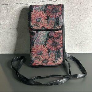 Rolfs Pink and Black Floral Crossbody Bag